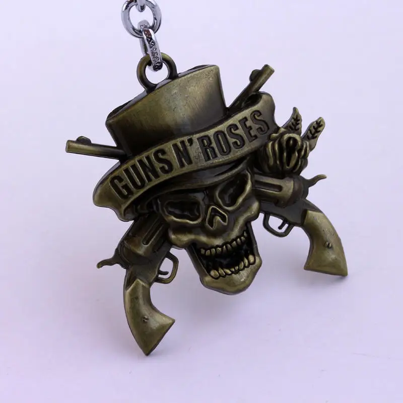 Music Band Guns N Roses Keychain Metal Key Rings For Gift Chaveiro Key chain Jewelry