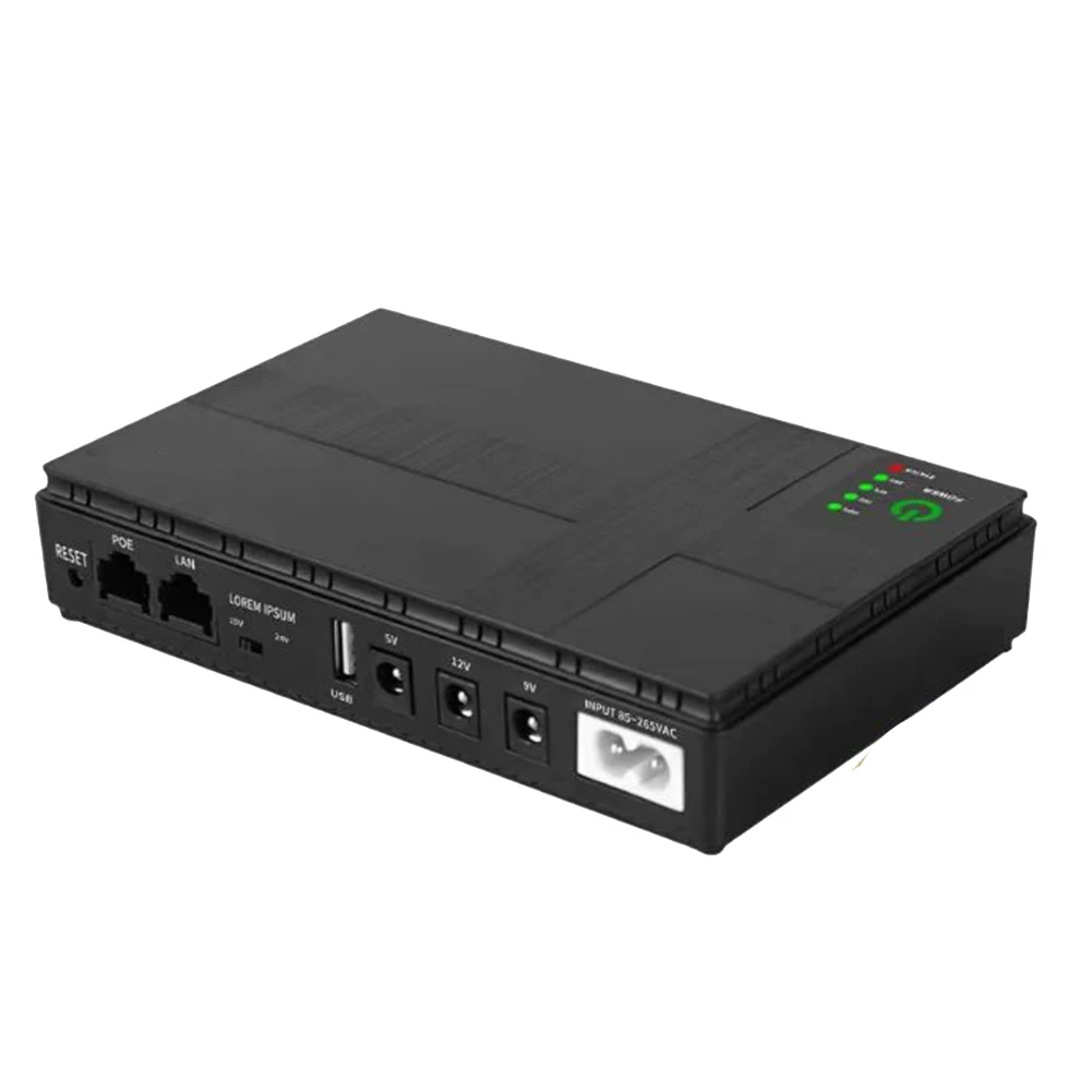 5V 9V 12V Uninterruptible Power Supply Mini UPS POE 10400MAh Battery Backup for CCTV WiFi Router(EU Plug)