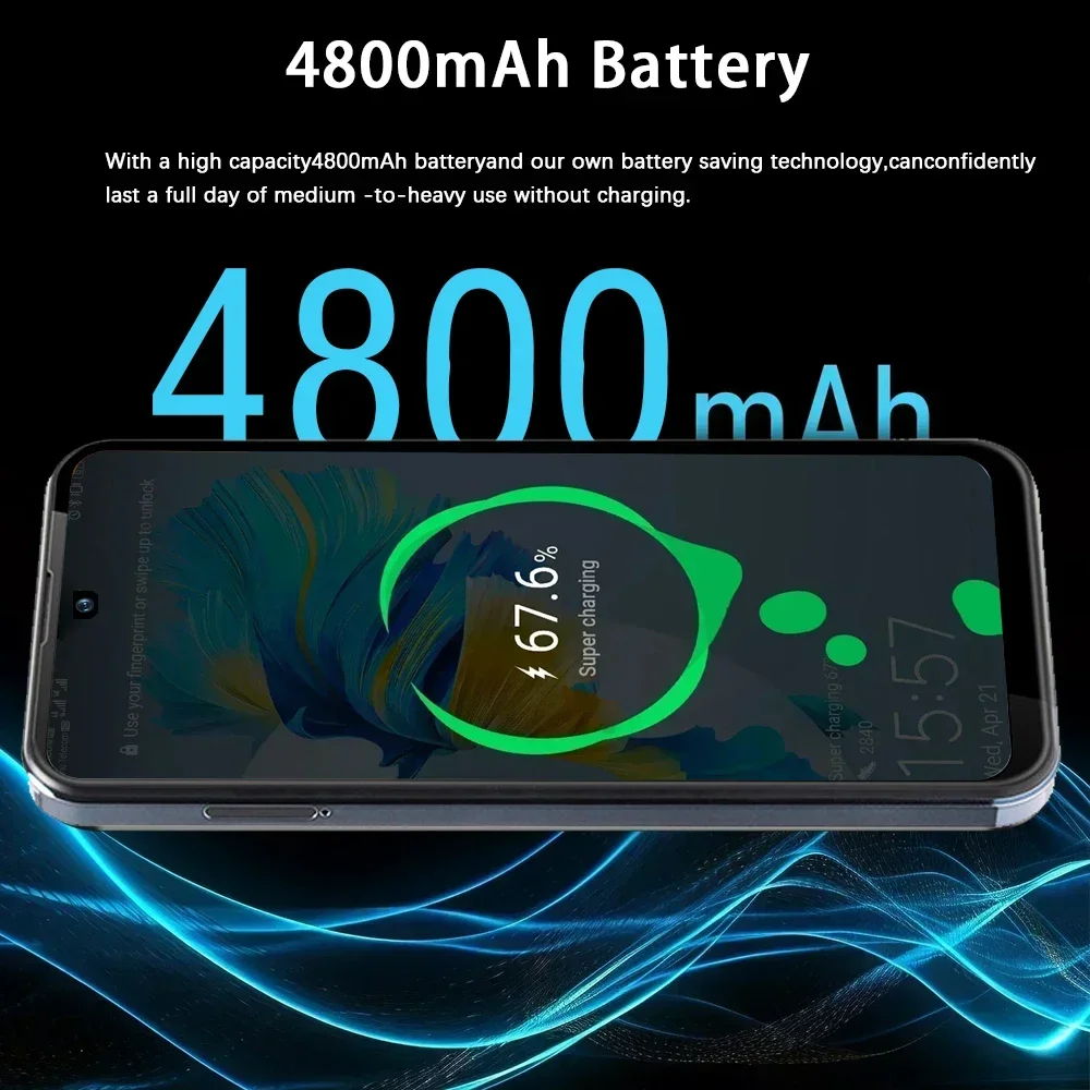 W&O X200 Ultra-thin 4G Smartphone Android 10 6.53 Inch HD+ Display 4GB RAM+64GB ROM Mobile phone 13MP 4800mAh Battery Dual SIM