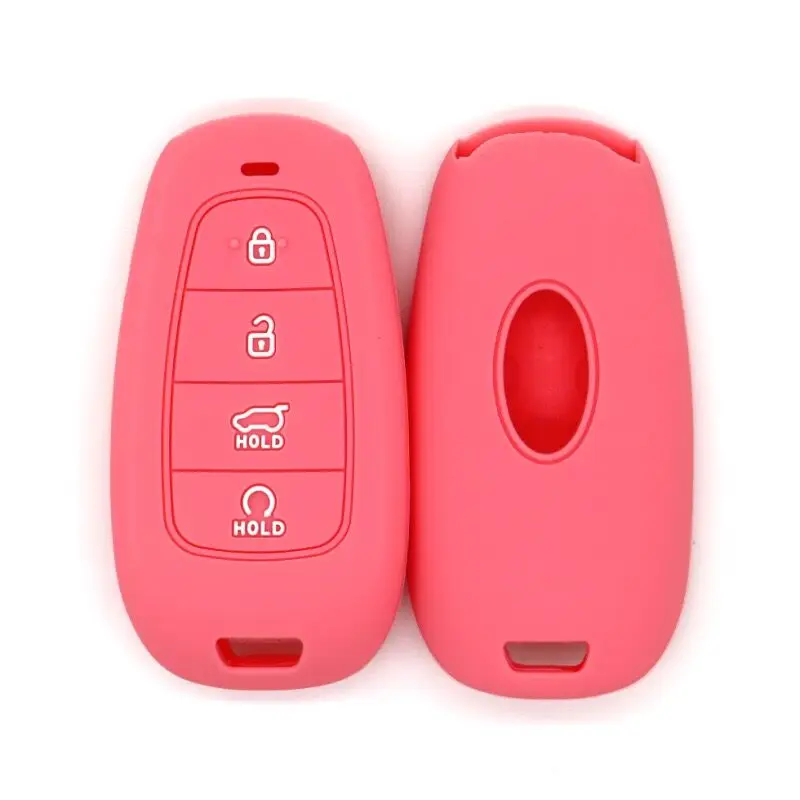 Capa de chave de silicone para acessórios interiores de 4 botões Hyundai