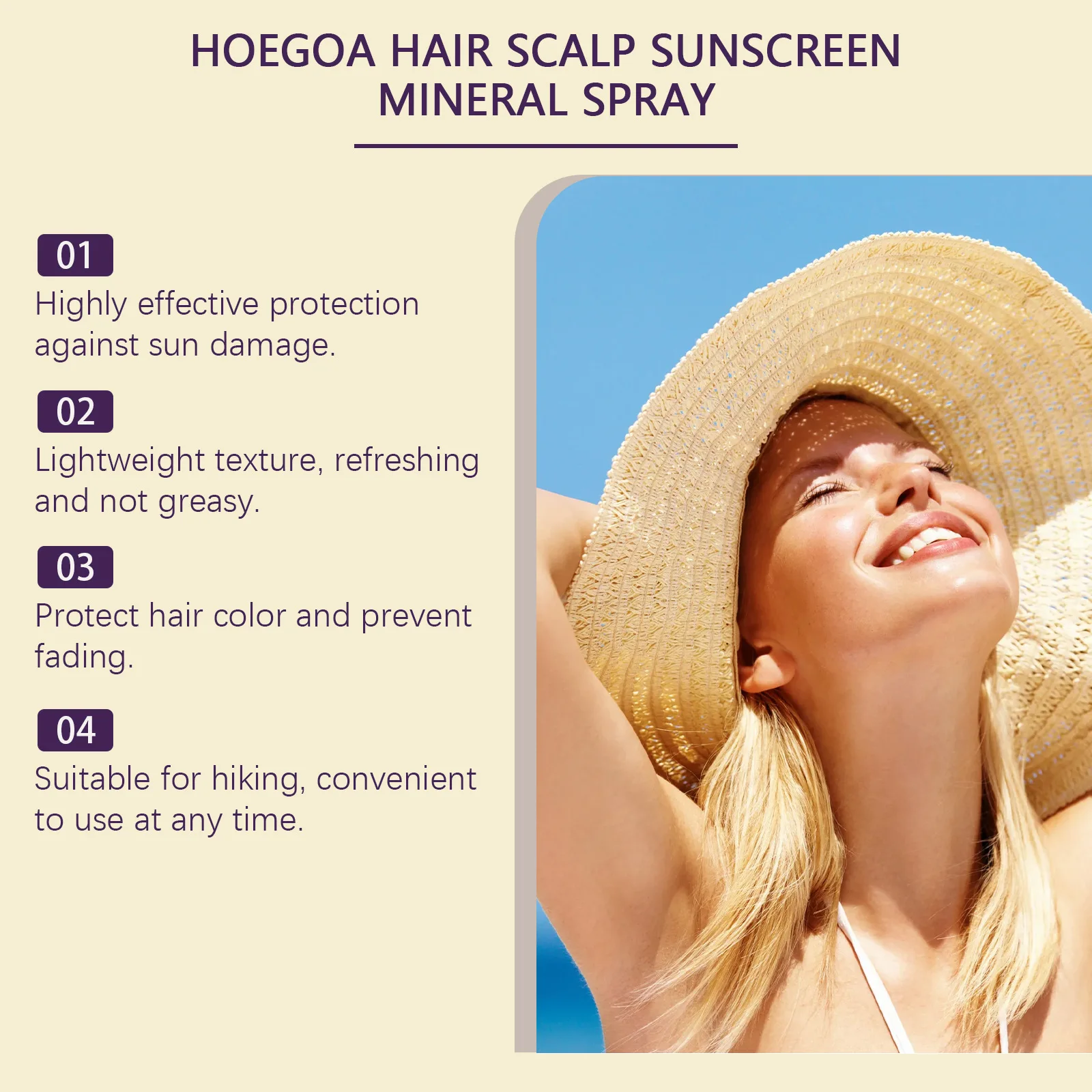 Hair Scalp Sunscreen Spray Prevent Hair Color Fading Improve Dryness Oil Control Anti Hair Loss Refreshing Nourishing Scalp Care