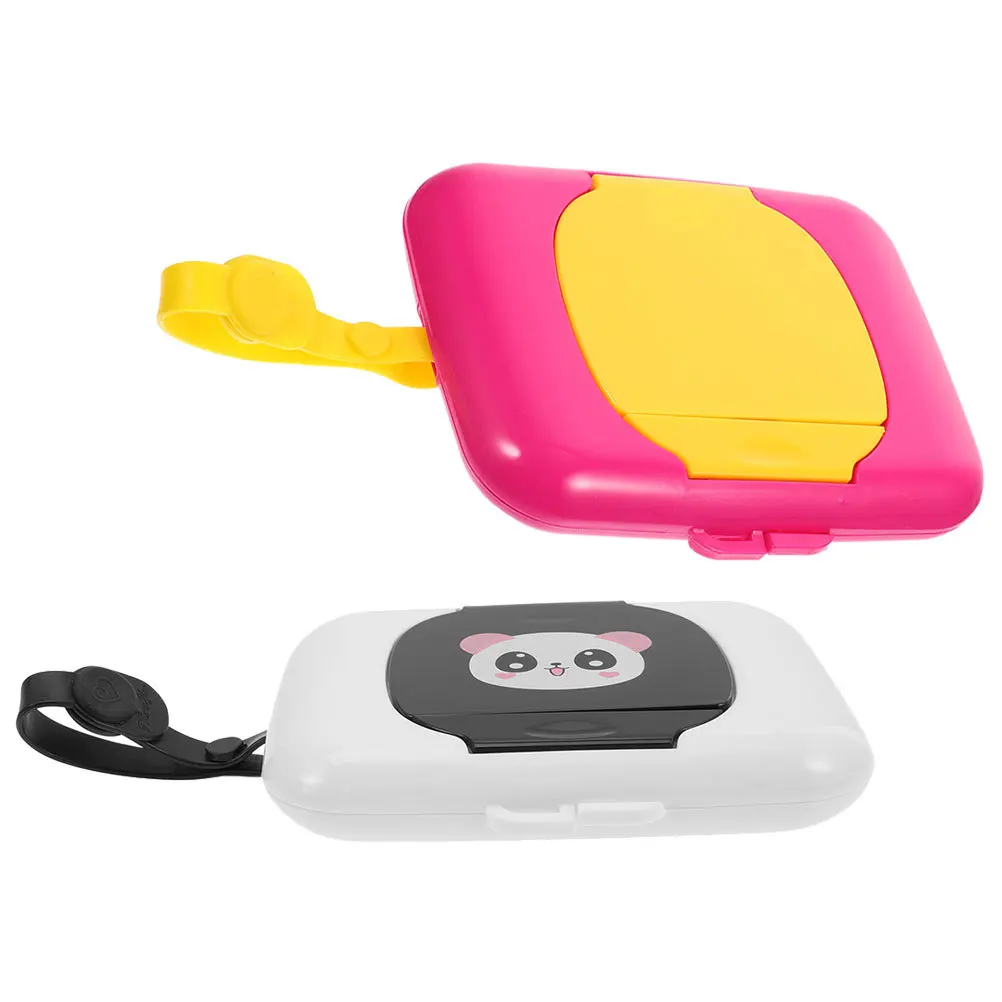 Estuche portátil para toallitas húmedas, soporte para toallitas de bebé recargable, cubierta a prueba de polvo, diseño compacto ligero para cochecito de viaje al aire libre, 2 uds.