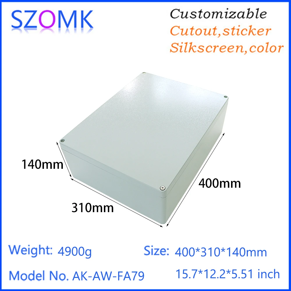 SZOMK 400x310x190mm Aluminum Enclosure Box Ip65 Aluminum Die Cast Box Waterproof Metal Electrical Junction Box