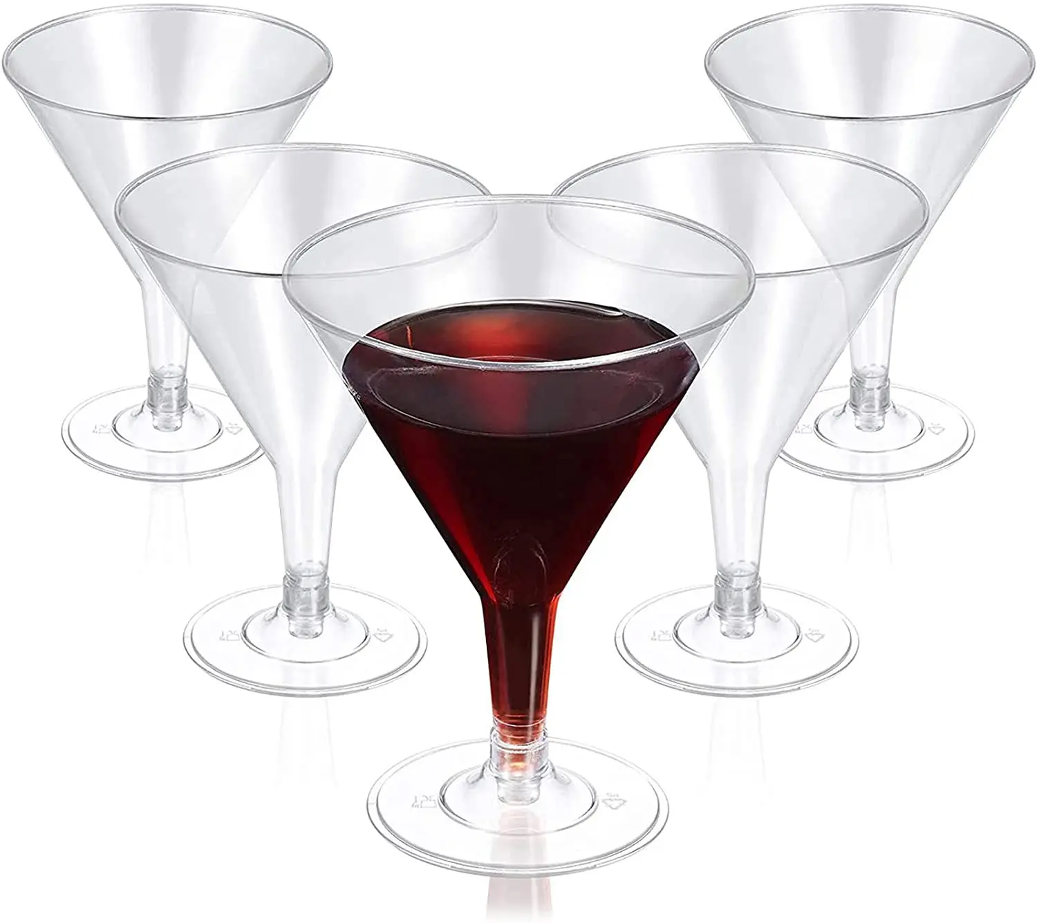 54 Plastic Martini Glasses- 6.5 oz Disposable Plastic Cup Plastic Dessert Cocktail Cup for Appetizer Dessert Mousse for Wedding