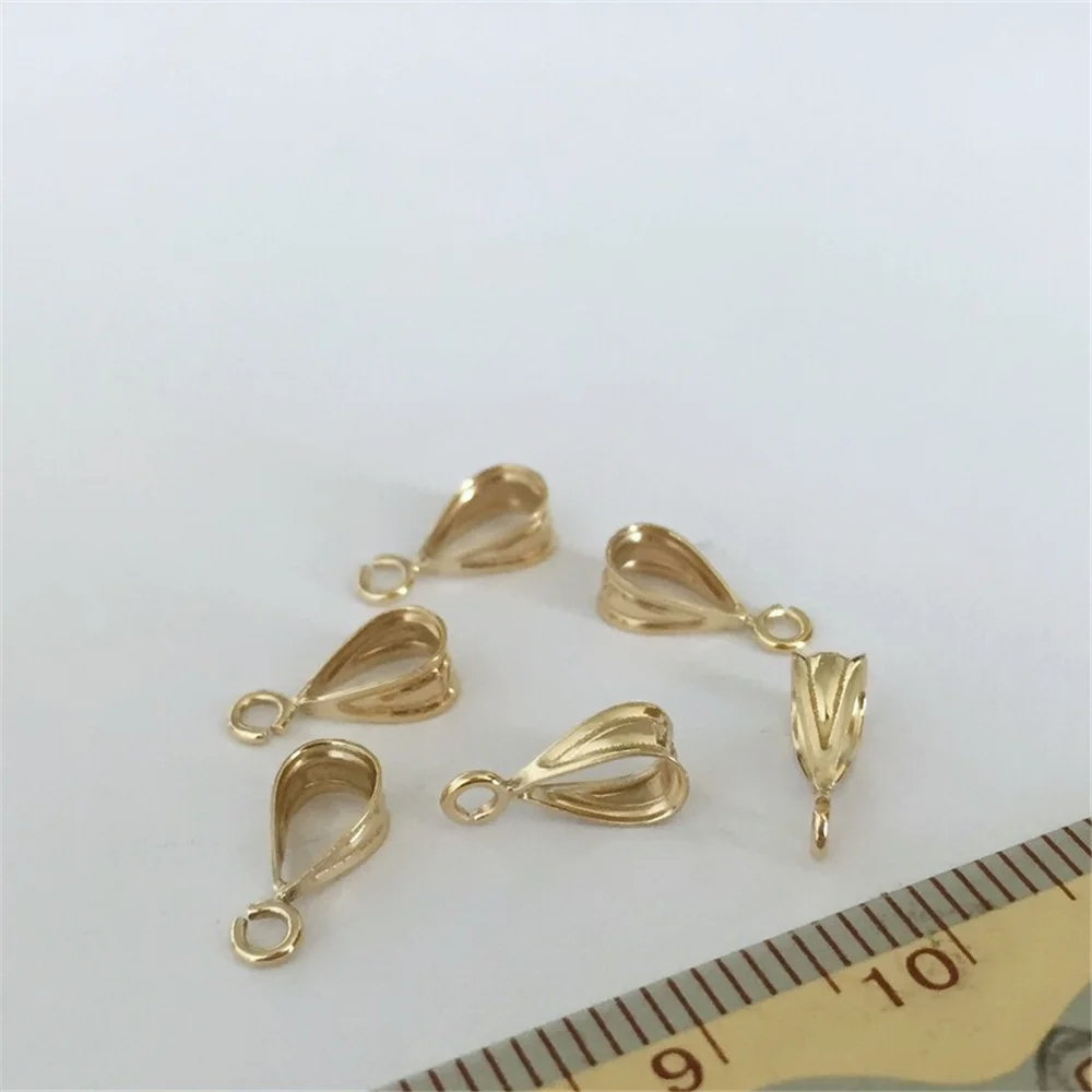 5pcs 14K Gold Filled Small Bails w/ Open Parallel Ring for Necklace Bracelet Charm Pendant