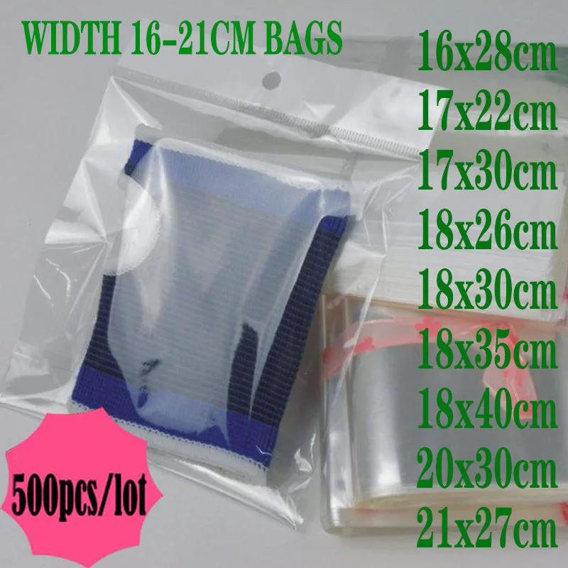 16-21cm Width Transparent Plastic Bag OPP Hang Self-Adhesive Bags Gift Jewelry Pouches Packaging For Party Wedding Engagement