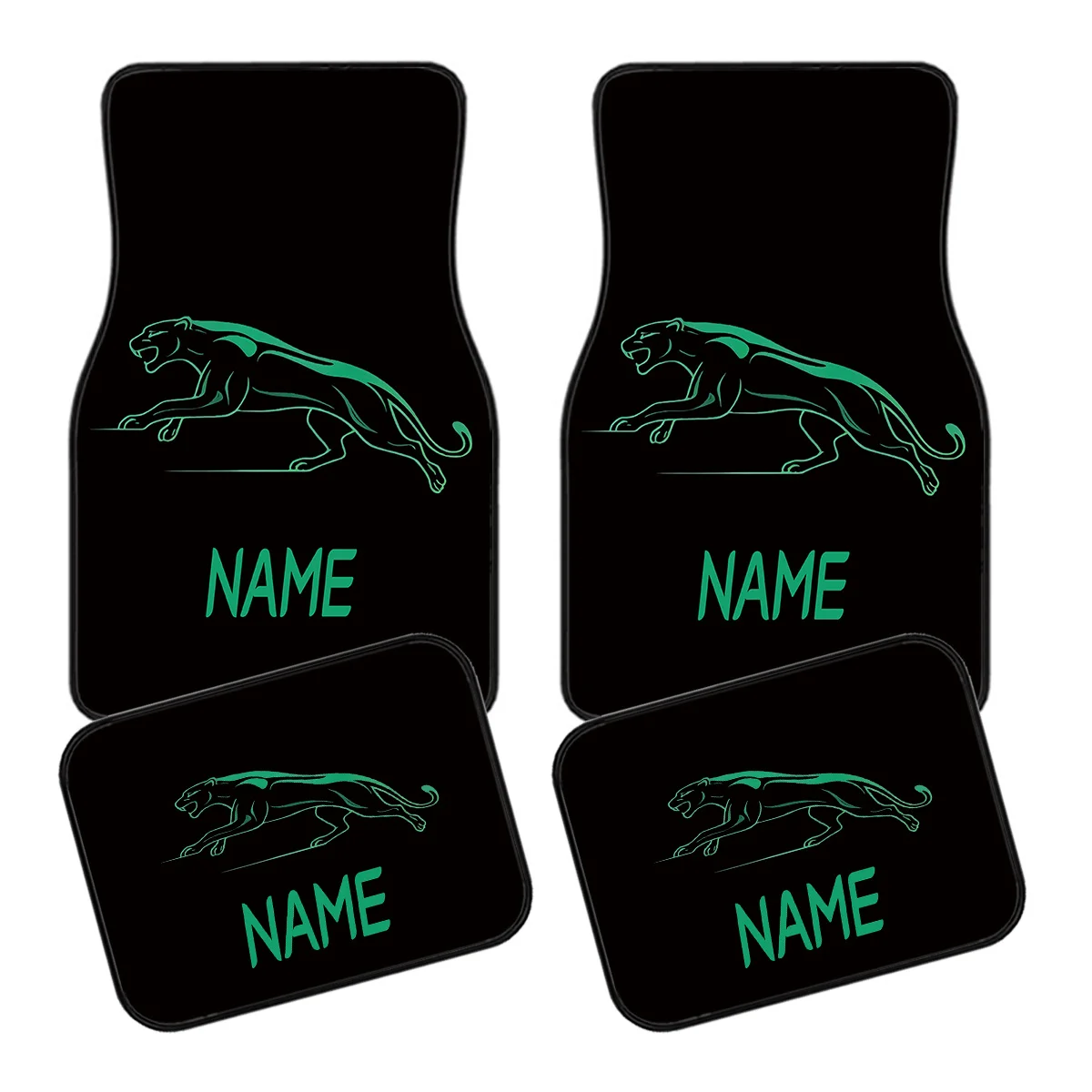 [Customizable Name Car Mats] 4pcs Customizable Name Car Mats Featuring A Soaring For JAGUAR Silhouette Design - The Perfect Gift