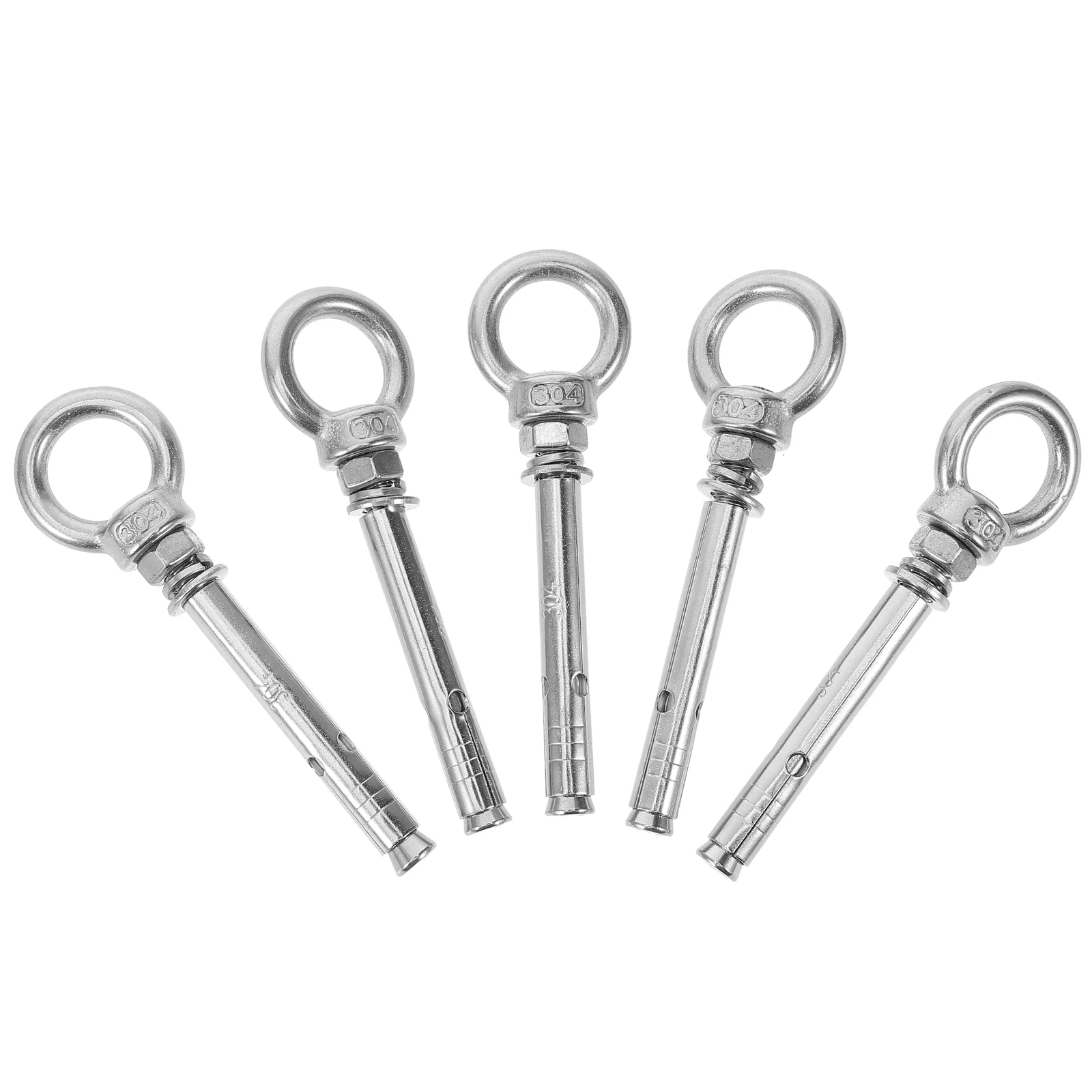 

5pcs Ring Expansion Bolts Stainless Steel Eye Bolt Hanger Heavy Duty Lifting Hardware Swing Mounting Masonry Securing Hooks