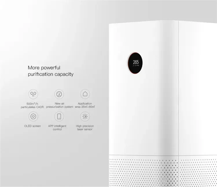Air Purifier 4 Pro Smart OLED Display Air Cleaner Low Noise APP Control