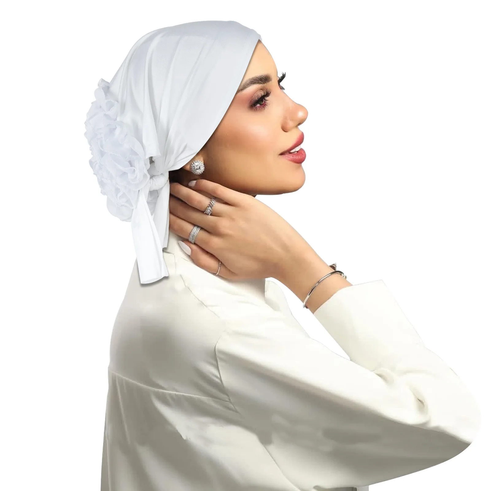 

Muslim Inner Hijab Hat Flower Underscarf Beanies Women Chemo Cap Undercap Bonnet Hair Loss Headscarf Head Wrap Turbante Mujer