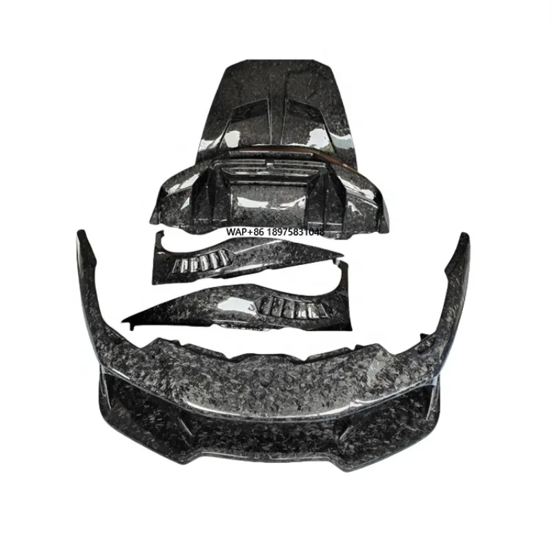 High Quality V Style Carbon Forged Front Bumper Rear Bumper Fender Hood Body Kit for LP580 LP610