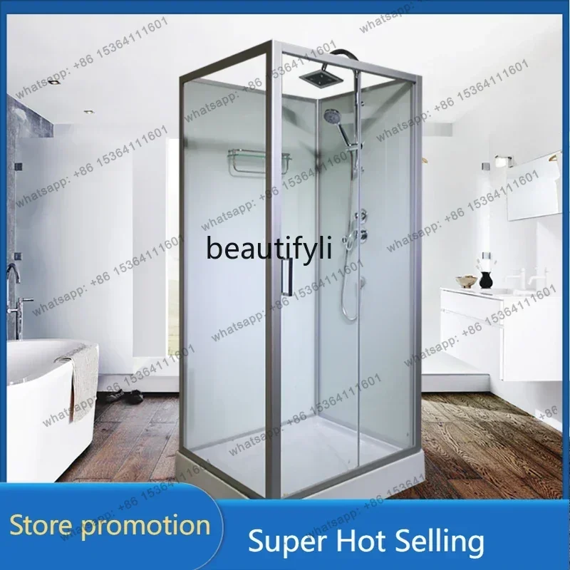 yj9 Whole bathroom Household rectangular bath room Surf Jacuzzi Tempered glass partition