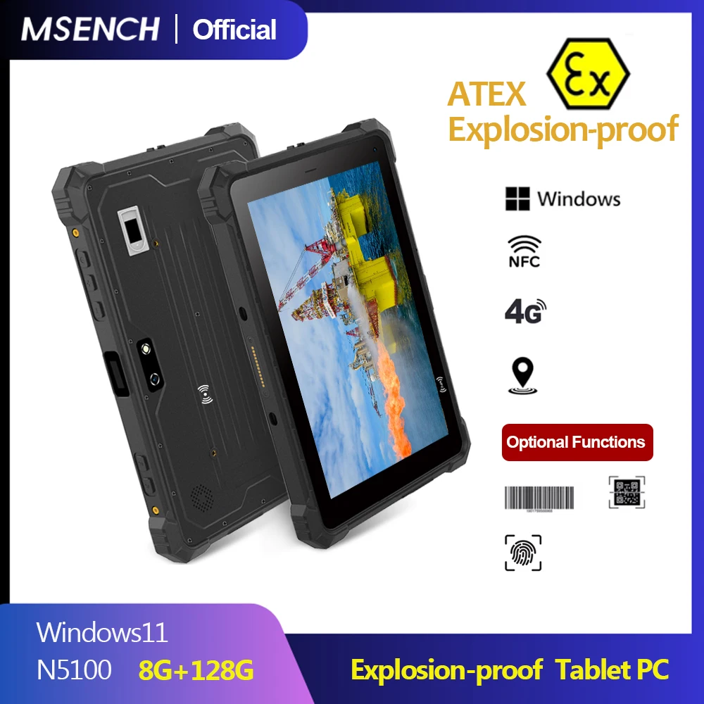 10.1 Inch Windows 11 N5100 Tablet Industrial with 8G+128G IP68 - Windows Tablet PC Explosion-proof for Oil Drilling Platform