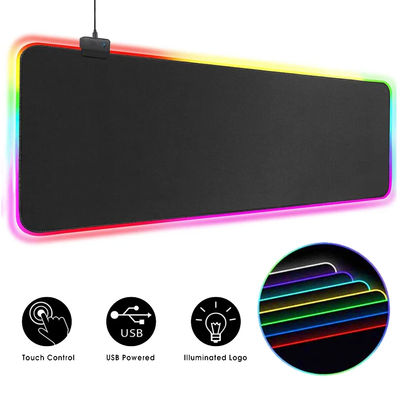 RGB Mouse Pad Gaming Mouse Pad Computer Large Mousepad Backlit XXL Mouse Pads LED Gamer Mause Carpet 900x400 Desk Mat For CS