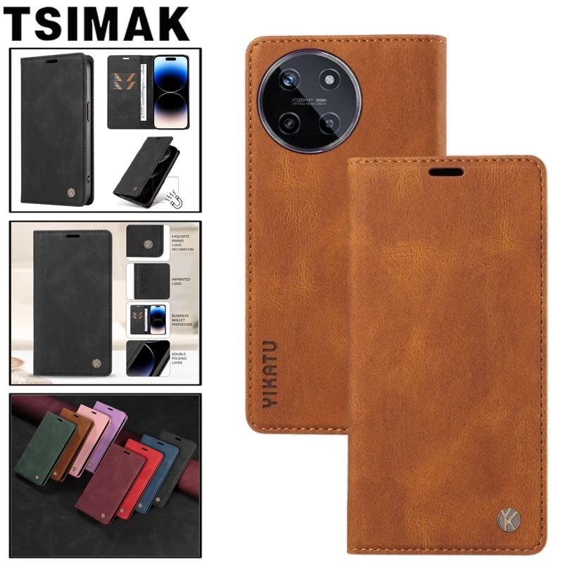 Flip Wallet Case für Realme 11 8 9 10 Pro Plus magnetische hautfreundliche Leder-Karten-Coque für Realme 10 8i 9i 10Pro 4G 5G Abdeckung