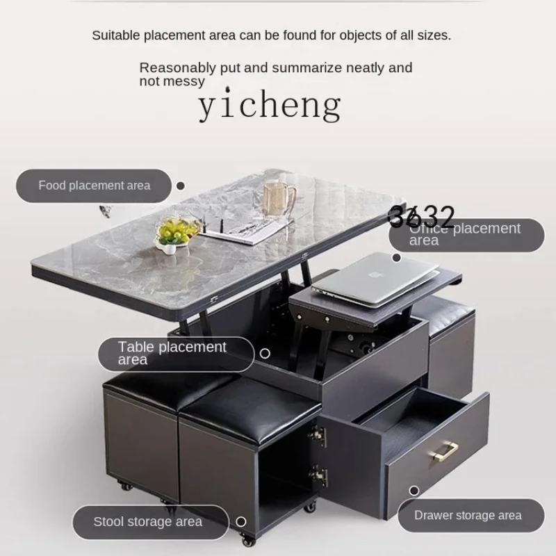 y9.4-  Changing Dining Tle Dual-Use Integrated Living Room Home Two-in-One Folding Movle Multifunctional