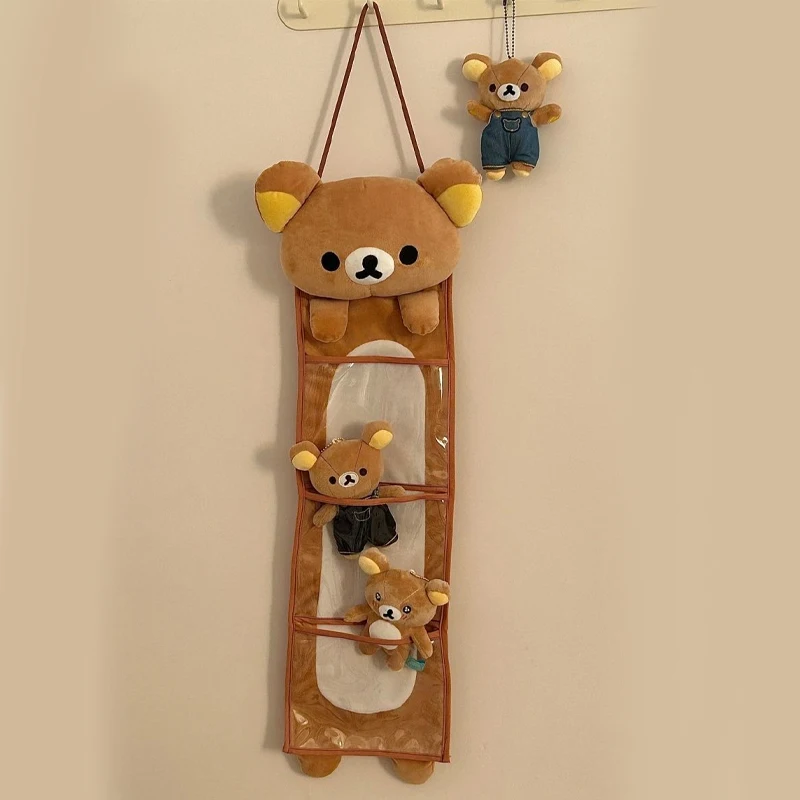 Rilakkuma Kawaii حقيبة للحمل على الحائط أنيمي الطلاب عنبر سعة كبيرة أكياس التخزين Relaxbear موضة عناصر متنوعة الحقيبة هدية