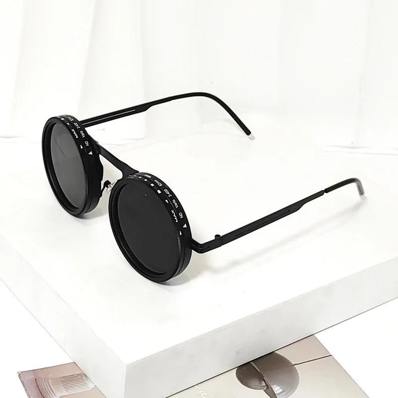 

Protective Glasses Polarized Round Sunglasses ND9 Adjustable Dimming Sun Glasses Men Women Retro Punk Eyeglasses Outdoor Shades