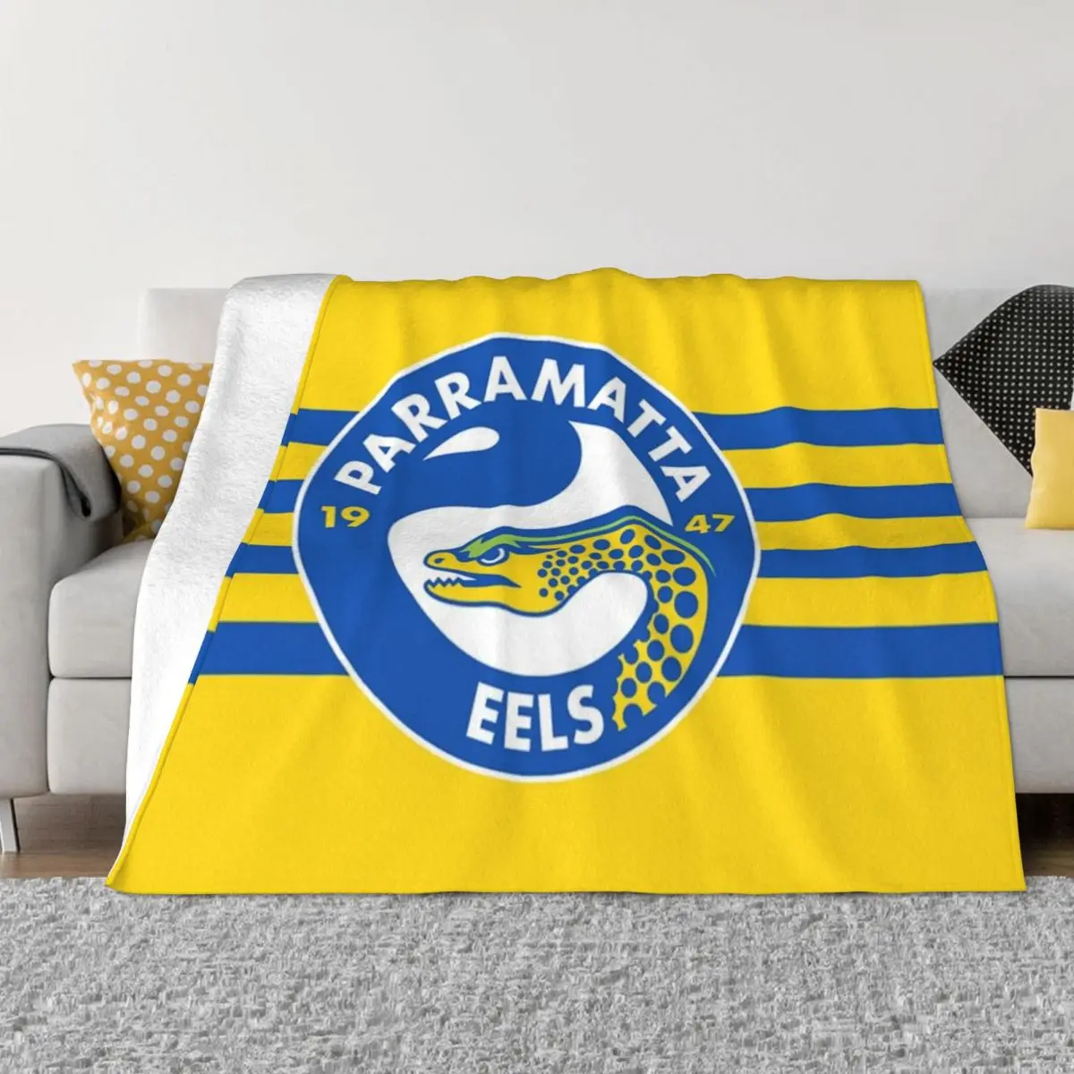 Parramatta Eels Throw Blanket Sofa Blanket Bed Fashionable Blanket fluffy blanket Personalized Gift