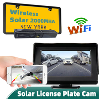 Wireless Solar Rear Front License Plate Reverse 1080P Backup Camera With 4.3\