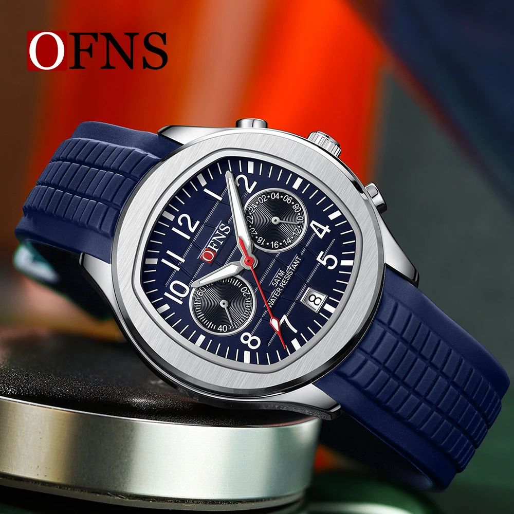 

OFNS 8020 Luxury Men's Quartz Watch, Sports Waterproof Luminous Calendar Watches for Men Relojes Para Hombres,reloj Hombre