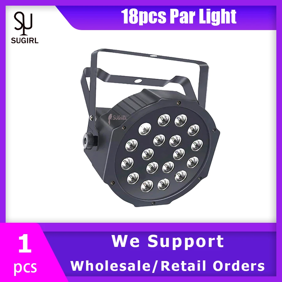 

No Tax 1Pcs 18LED RGB Polypropylene Par Lighting Suitable For DJ Disco Party Stage Lighting Dance Studio Stage Performance