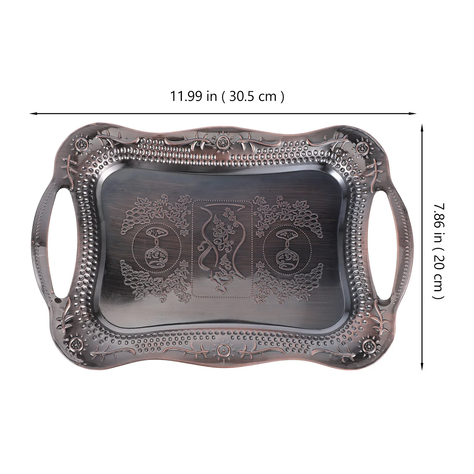 Stainless Steel Rectangular Serving Tray Elegant Metal Fruit Snack Dessert Tea Platter for Home Office Party Picnic Coffee Table