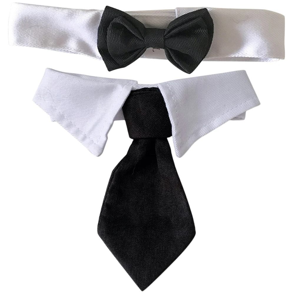 

2pcs Pet Headgear Polyester Cat Dog Neckties Bow Tie Collar Adorable Breathable Chic Design Pet Supplies Accessories