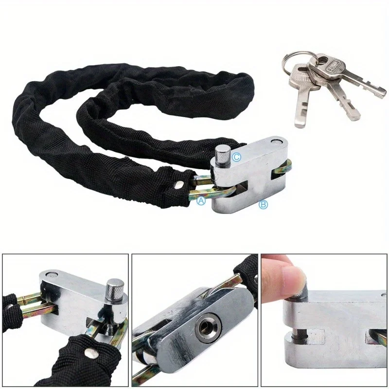

High Quality Hardened Steel Anti-theft Lock Protective Textile Outer Sleeve Motorcycle Scooter Bicycle Heavy Duty Chain Lock