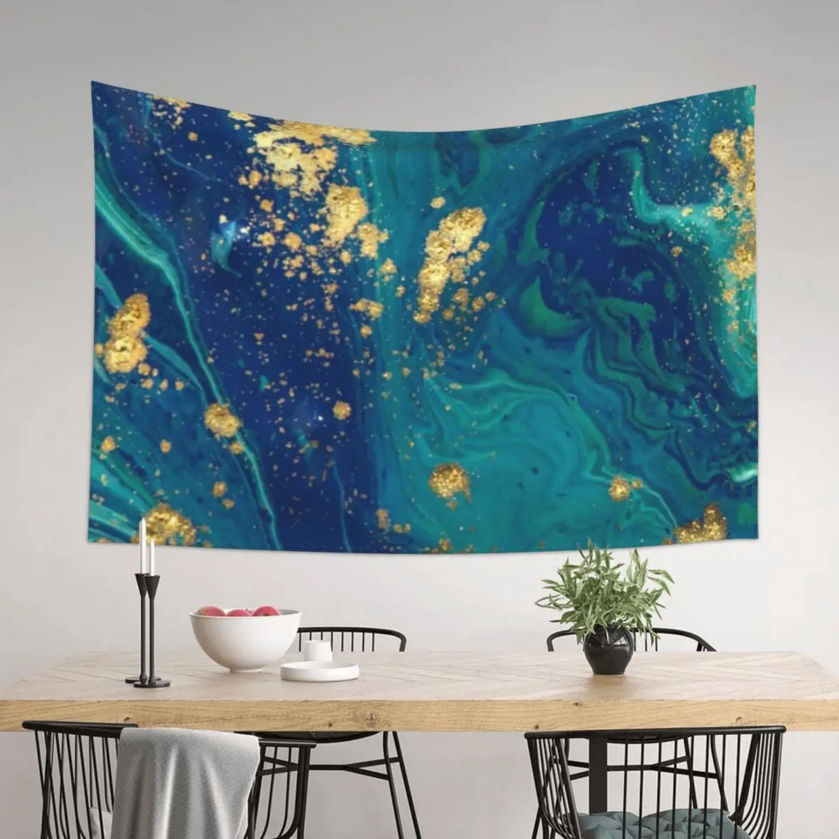 

Aqua and Gold Marble Design Tapestry Decorative Wall Mural Decoration For Bedroom Custom Wallpapers Home Decor Tapestry