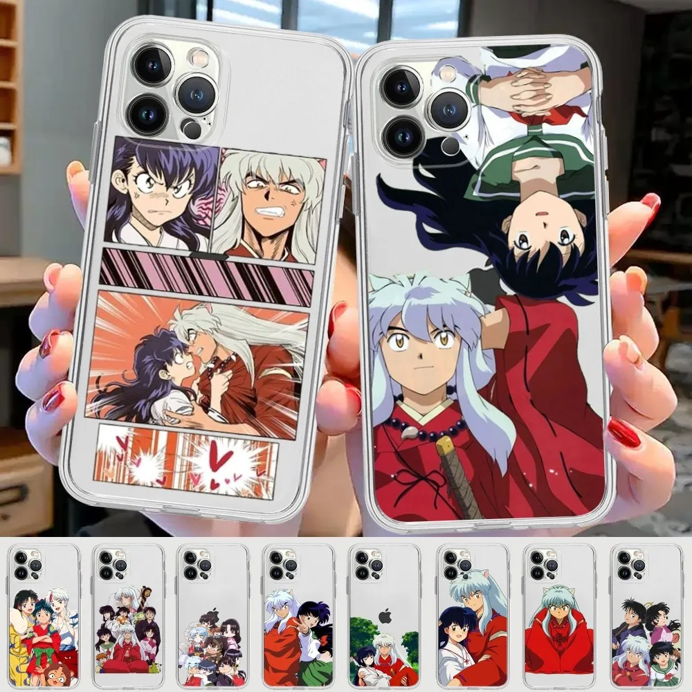 Hot Japan Anime Inuyasha Higurash Phone Case For IPhone 15 14 13 12 11 Pro Max Mini X Xs XR 6 7 8 Plus SE 2020 Transparent Case