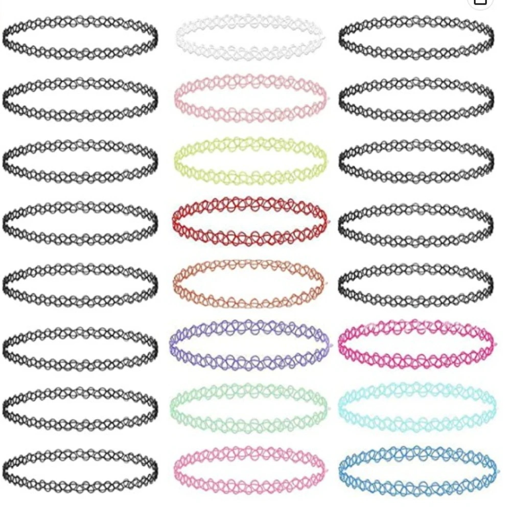 Fashion Choker Necklace Vintage Elastic Tattoo Choker Multi Color Retro Necklace Stretch Braided Fish Thread Gothic