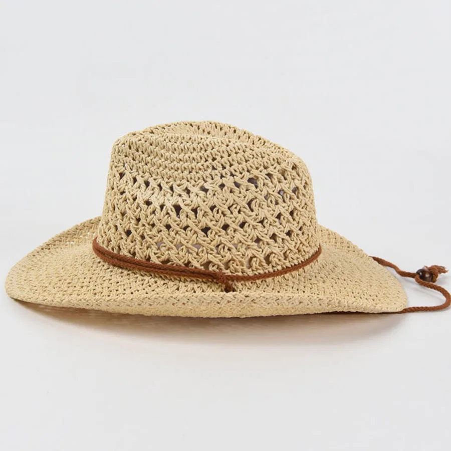 Panama Soft Straw Hat For Men Women Summer Breathable Travel Beach Hats Solid Wide Brim Sunscreen Hat