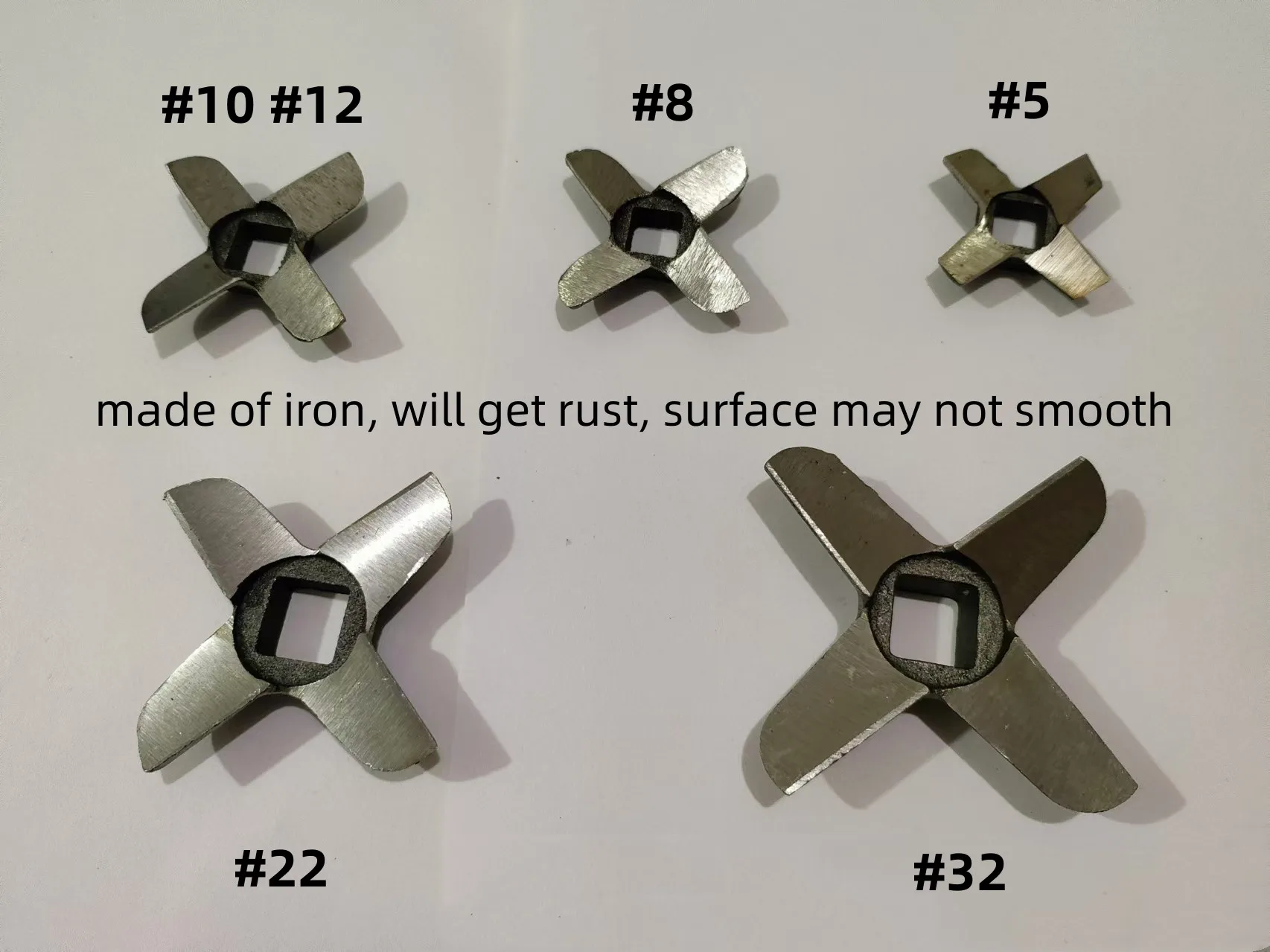 1PC Meat Grinder Cross Blade 5# 8# 10# 12# 22# 32# Cast Iron Mincer Knife Replacement Spare Part Kitchen Accessory