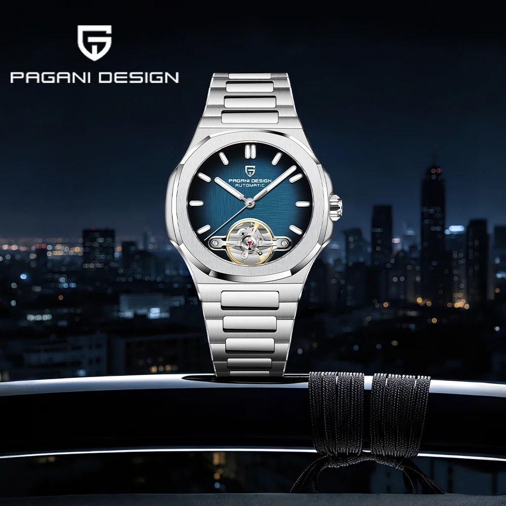 2026Pagani design tourbillon men's watch casual all-match men's mechanical watch automatic watch Sapphire waterproof steel clock
