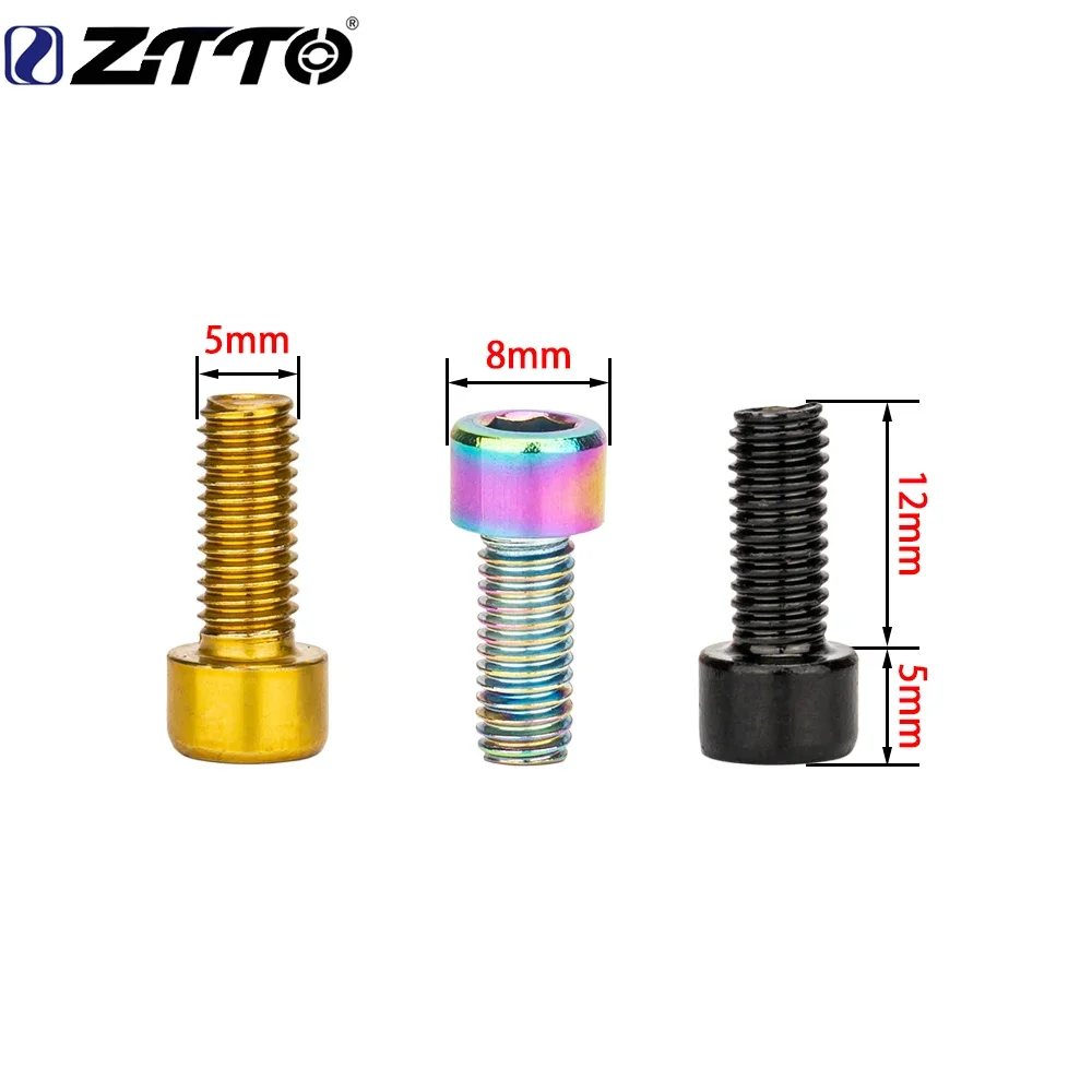 

ZTTO Bike 4-piece MTB road bicycle water bottle holder bolt, internal hexagonal screw M5 * 12mm water bottle holder screw,