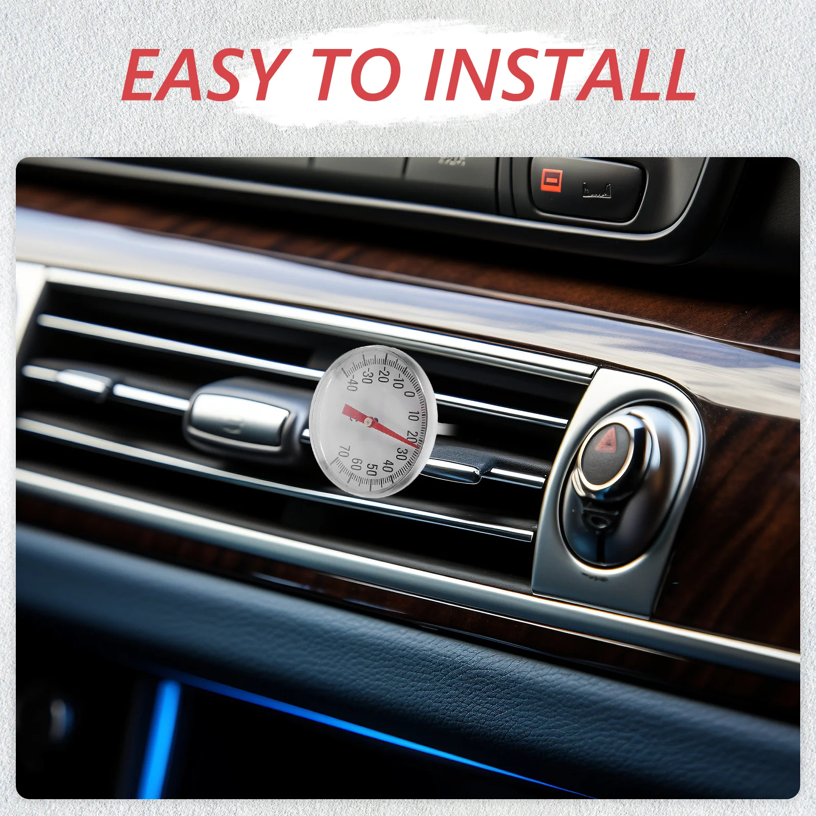 

2pcs Car Air Conditioner Thermometer Mechanical Temperature Gauge Red For Vehicle Interior Auto Dashboard Decor Automotive