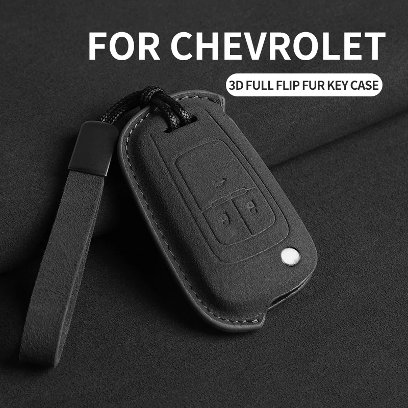 Suede Car Flip Key Case Cover for Chevrolet Cruze Aveo Trax Sail Malibu Captiva Opel Vauxhall Astra J Corsa Insignia Mokka