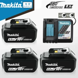 Genuine Makita 18 v Battery 6.0Ah,Makita 18v Battery With Charger Rechargeable Lithium Ion for BL1850 BL1880 LXT400 Power Tool