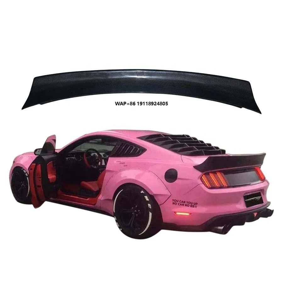 

2015-2023 Mustang Carbon Fiber Rocket Bunny Style Rear Spoiler with Ducktail Deck Tail Wing Body Kit Accessories