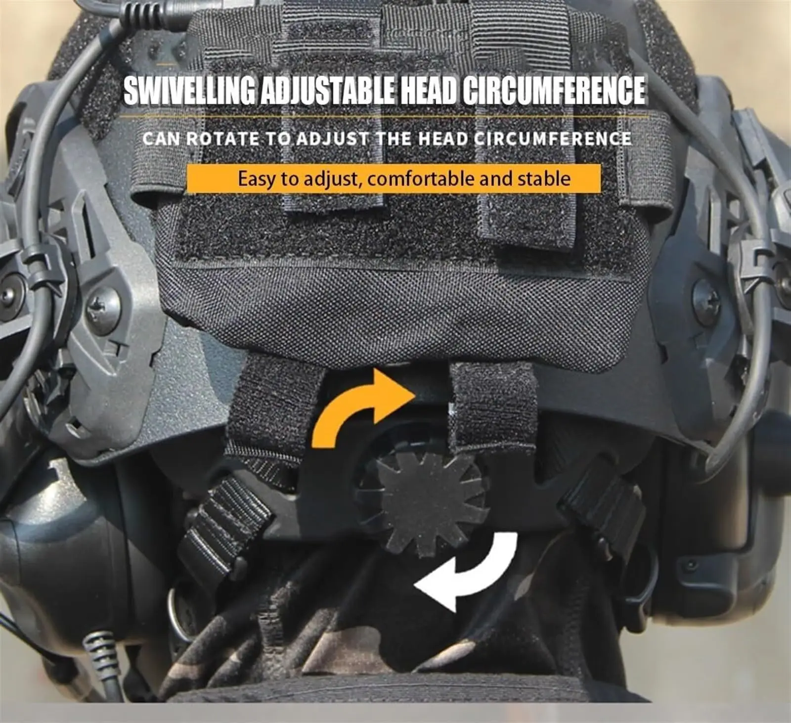 Zestaw taktycznego hełmu airsoftowego z słuchawkami komunikacyjnymi, hełm model NVG, materiałowy sygnalizator świetlny do pola strzelanego CS i odgrywania ról.