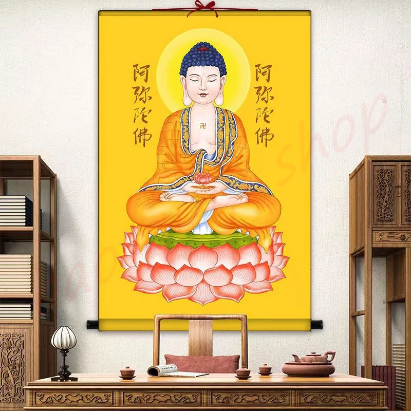 Nanwu Amitabha Buddha, Infinite Longevity Buddha, Home Decoration Hanging Painting, Auspicious Customization, Feng Shui