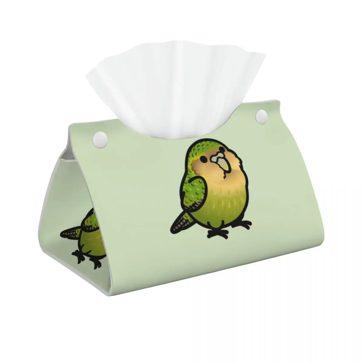 Custom Chubby Kakapo Tissue Box Cover PU Leather Rectangular Parrot Bird Facial Tissue Box Holder for Bathroom Toilet