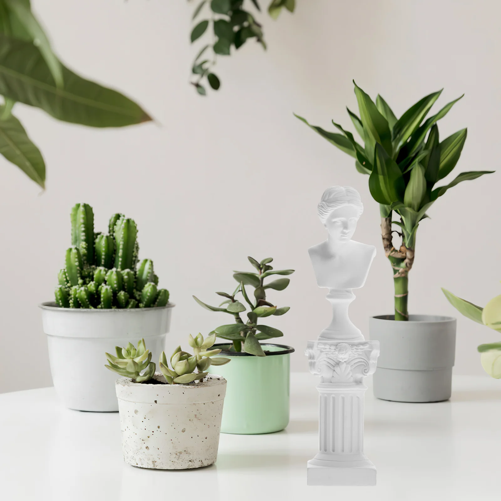 1 مجموعة 1 مجموعة الراتنج آلهة العمود الروماني تمثال نصفي النحت سطح المكتب تمثال ديكور للمنزل حديقة خفيفة الوزن شخصية حلية