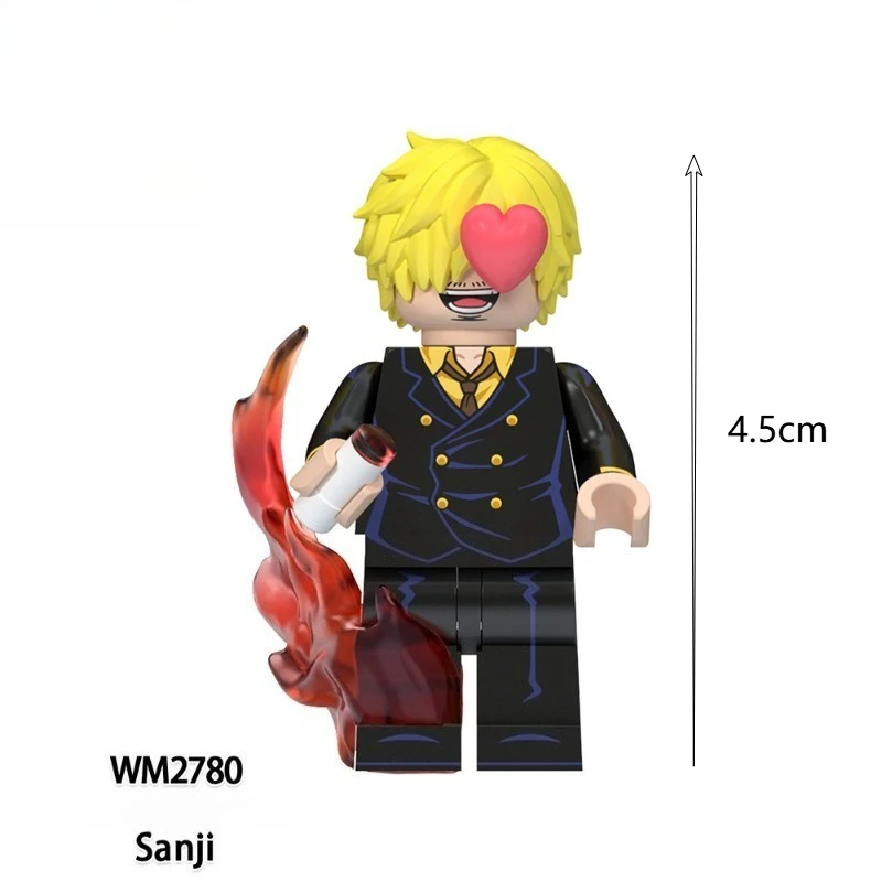 Figuras de acción de una pieza, ladrillo Luffy Ace Garp Zoro, ensamblaje de personajes de Anime, juguete, decoración del hogar, adorno de escritorio, regalo de colección