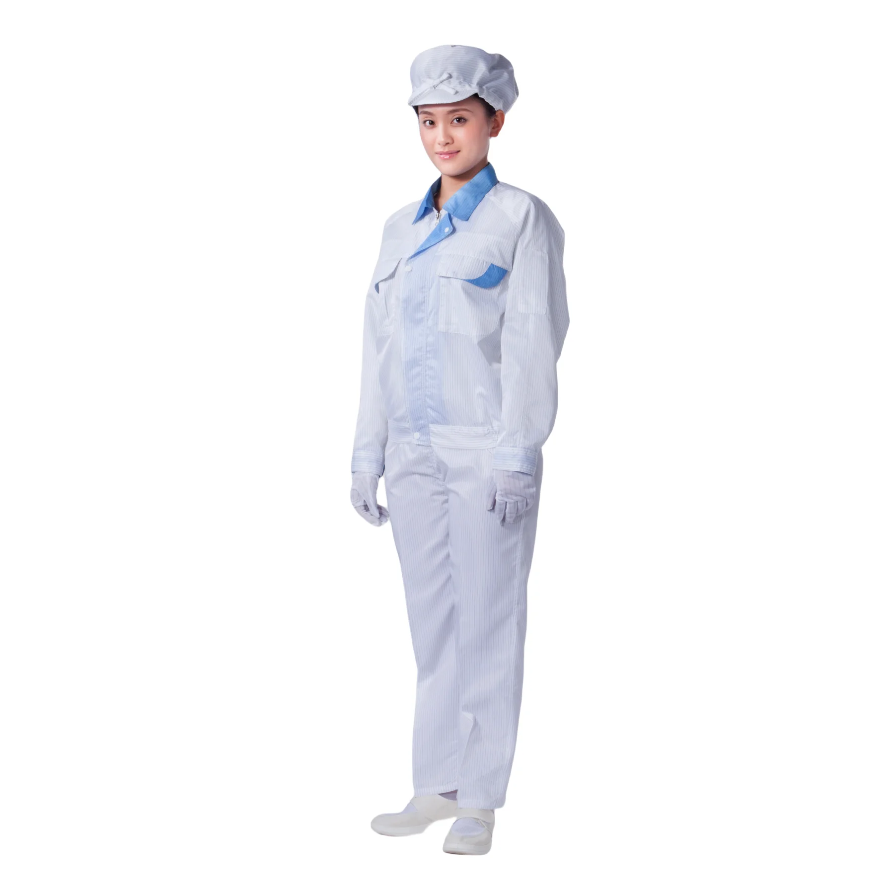2PCS Washable Double Color Design Food Pharmaceutical Industry Electronic Industry Esd Jacket With Suit/clean Room Esd Clothes