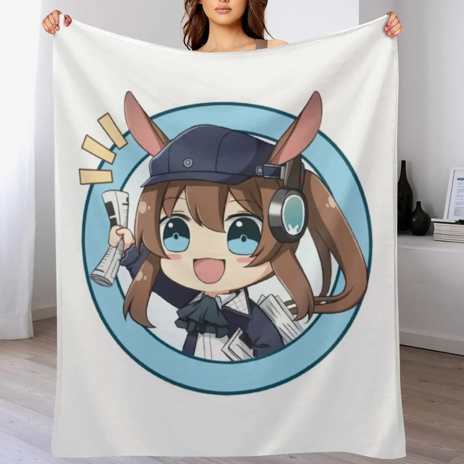 

Arknights Newspaper Amiya Throw Blanket Sofa Throw Hairy anime valentine gift ideas Blankets