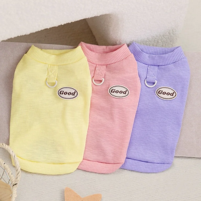

Fashion Solid Pet Dog Vest Summer Thin Dog Clothes Cute Soft Cat Shirt Puppy Shirt Pet Sweatshirts Chihuahua Vest Bichon Apparel