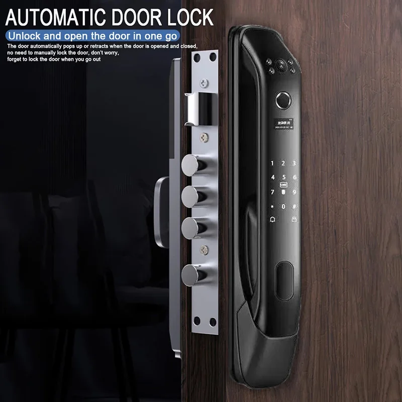 Smart Biometric Fingerprint Door Lock, Electronic Security Lock with APP, Password, IC & Key Unlock Modes for Home