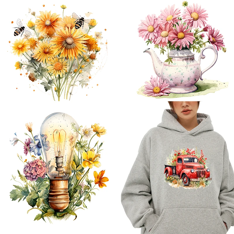 Retro Wild Garden Butterfly watercolor cat　iron on transfer for clothing dtf transfers ready to press Heat Transfer Printing